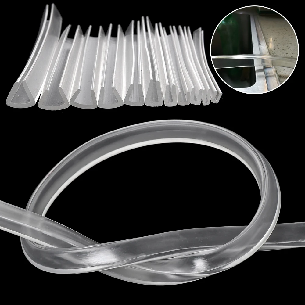 2 meters U-channel Rubber Edging Sealing Strip Shower Door Glass Sealing Tape Edge Guard Weatherstrip Bumper Protector