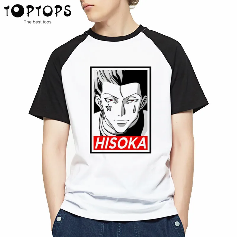 

Men Harajuku Anime Hisoka Print Tshirt Fashion Cool T-shirt Summer Unisex O-neck short Sleeves White Hipster T Shirt Drop ship