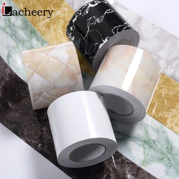 

PVC Self-adhesive Waterproof Waist Line Sticker Door Window Border Renovation Decals Bathroom Tile Decor Wallpaper Skirting Line