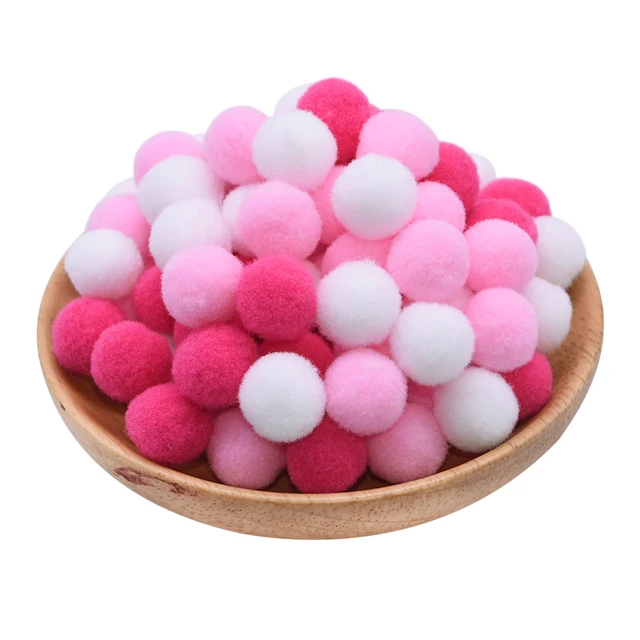100pcs 15/20/25mm Fluffy Soft Pompom Ball DIY Handmade Kid Toy Doll Garment Sewing Material Color Pom Poms Decor Supplies Crafts c06