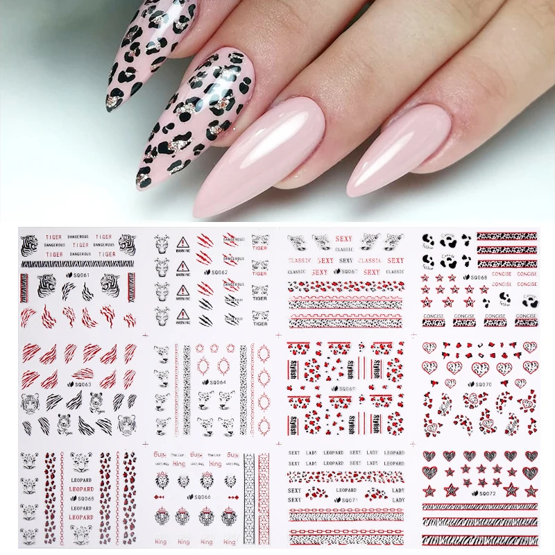1 Sheet Nail Stickers Leopard Grain Series Mixed Patterns Decals Beautiful Transfer Sticker Art DIY Decoration |