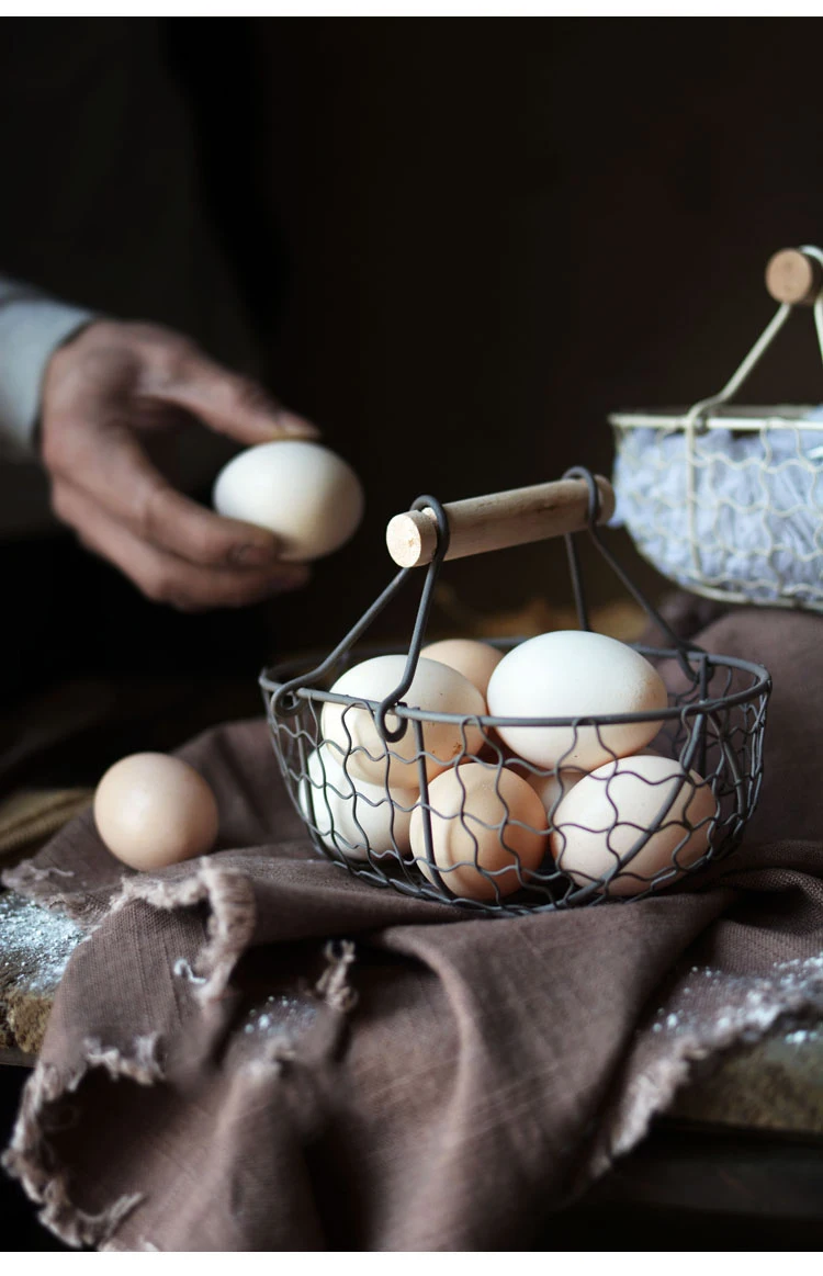 KINGLANG винтажная корзина для хранения из старого кованого железа, кухонная корзина для фруктов, хлеба, корзина для хранения, настольная коробка для хранения