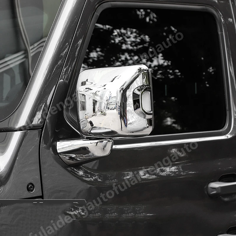 Для Jeep Wrangler JL углеродное волокно ABS хром боковое крыло зеркало заднего вида крышка отделка автомобиля Стайлинг Аксессуары