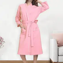 Ночная одежда женская повседневная одежда для сна Женская Сексуальная однотонная женская летняя Хлопковая пижама ночная рубашка халат с поясом