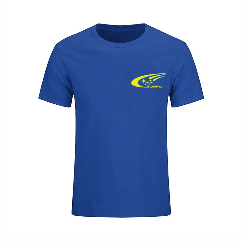 sapphire blue Subaru World Rally Team Мужская футболка, Модная стильная одежда с коротким рукавом, футболка высокого качества, футболка с машинкой auot - Цвет: sapphire blue