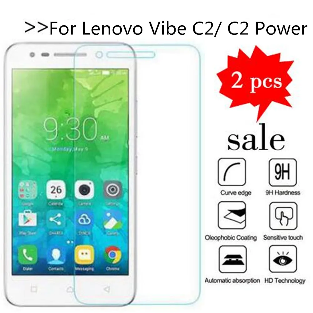 

2PCS Glass For Lenovo Vibe C2 Power Screen Protector Tempered Glass For Lenovo Vibe C2 k10a40 Protective Film