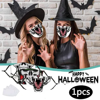 

1PC face mask Adult Halloween cosplay Print Masks Filter Adjustable Straps Add Nose Strip mascarillas lavables masque Eye Patch