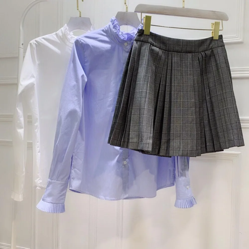 2019FW Новая модная женская Клетчатая Шерстяная Женская плиссированная юбка Повседневная юбка ddxgz2 9,16