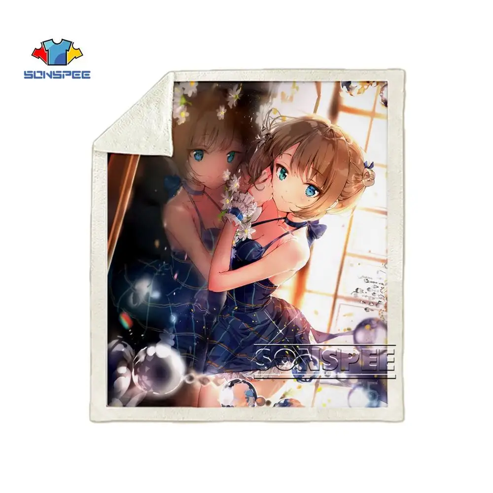 SONSPEE Idol Master Золушка Девушка Дети взрослый 3d принт одеяло Теплый диван одеяло покрывало путешествия постельные принадлежности магазин при фабрике K105 - Цвет: 1