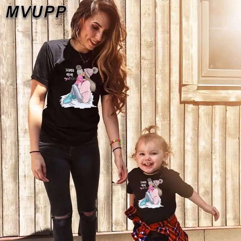 MVUPP/одинаковые футболки для мамы и дочки; одежда для мамы и меня; семейный образ для мамы и дочки; мама мамочка; футболка для маленьких женщин и сестер;
