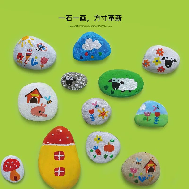 

Merlot DIY Painted Children Magic Stone Painting Set Educational Painted Creative Color Painting Early Education Toy 1.1