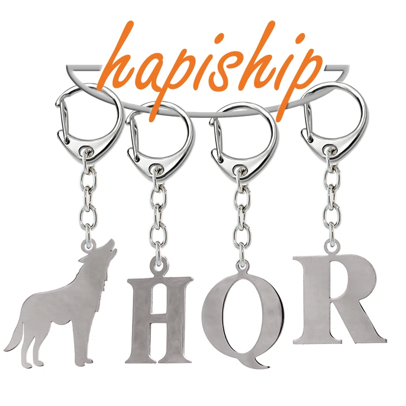 Hapiship 2018 Модные мужские и женские брелки из нержавеющей стали с волком R Q H