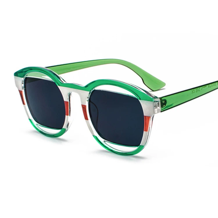 Green White Red Модные женские крупные Солнцезащитные очки Мужские ретро круглые винтажные роскошные солнцезащитные очки для женщин большие Zonnebril Dames - Цвет линз: Green White Red