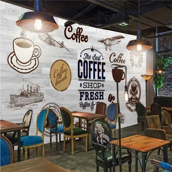 American Coffee Shop Industrial Decor Background Wallpaper Mural Fresh Coffee Theme Wall Paper 3d Cafe Restaurant Wall Cloth Buy At The Price Of 11 44 In Aliexpress Com Imall Com