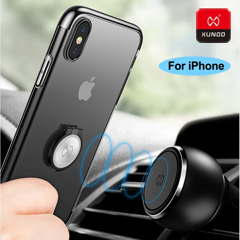Магнитный автомобильный держатель чехол для iPhone X Xs Max Xr 7 8 Plus телефон XUNDD ультра