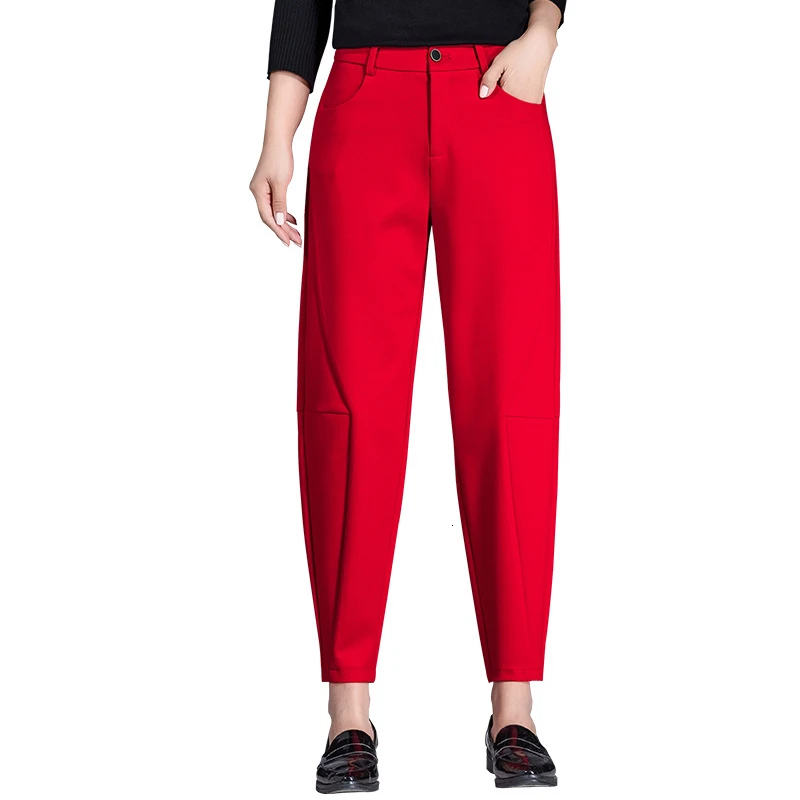 Осенние штаны-шаровары для женщин, утолщенные девять частей, облегающие ноги редиски, женские штаны, штаны для отдыха