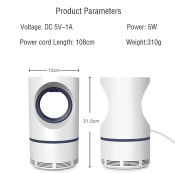 

New Mosquito Killer Lamp USB Electric No Noise No Radiation Insect Killer Flies Trap Lamp Anti Mosquito Lamp Bug Dispeller