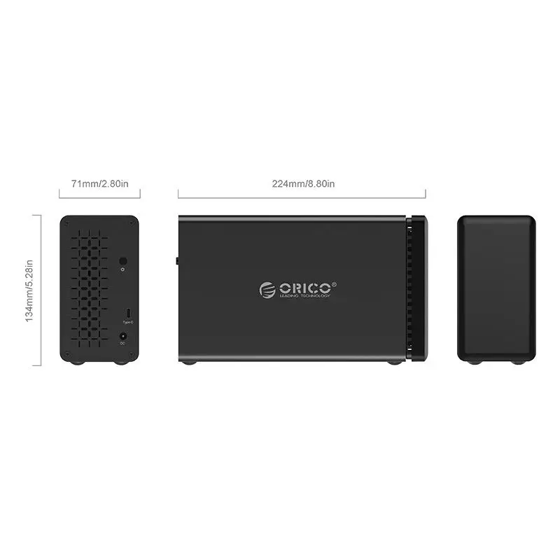  Orico Ns200C3 2 bahías Hdd caso tipo-C Ard disco externa del muelle caso con Raid con 20Tb de almac