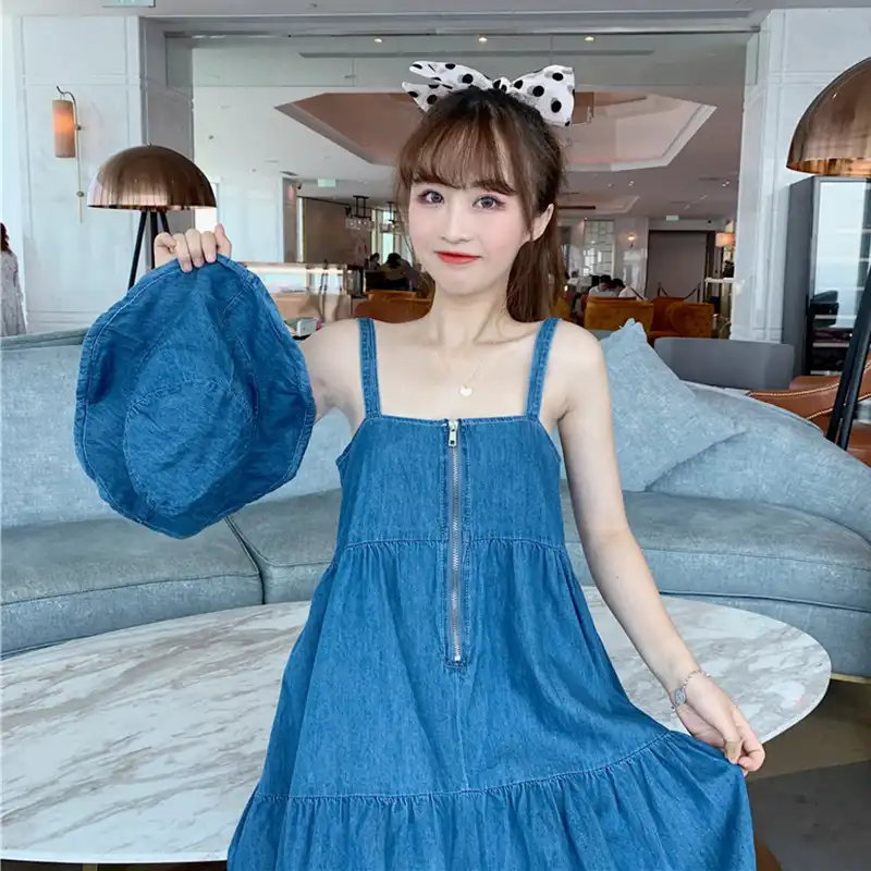 pleated dungaree dress