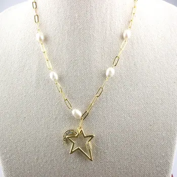 

5pcs Fashion cz necklace, cubic zirconia clasp charm pendant,handmade diy necklace jewelry wholesale