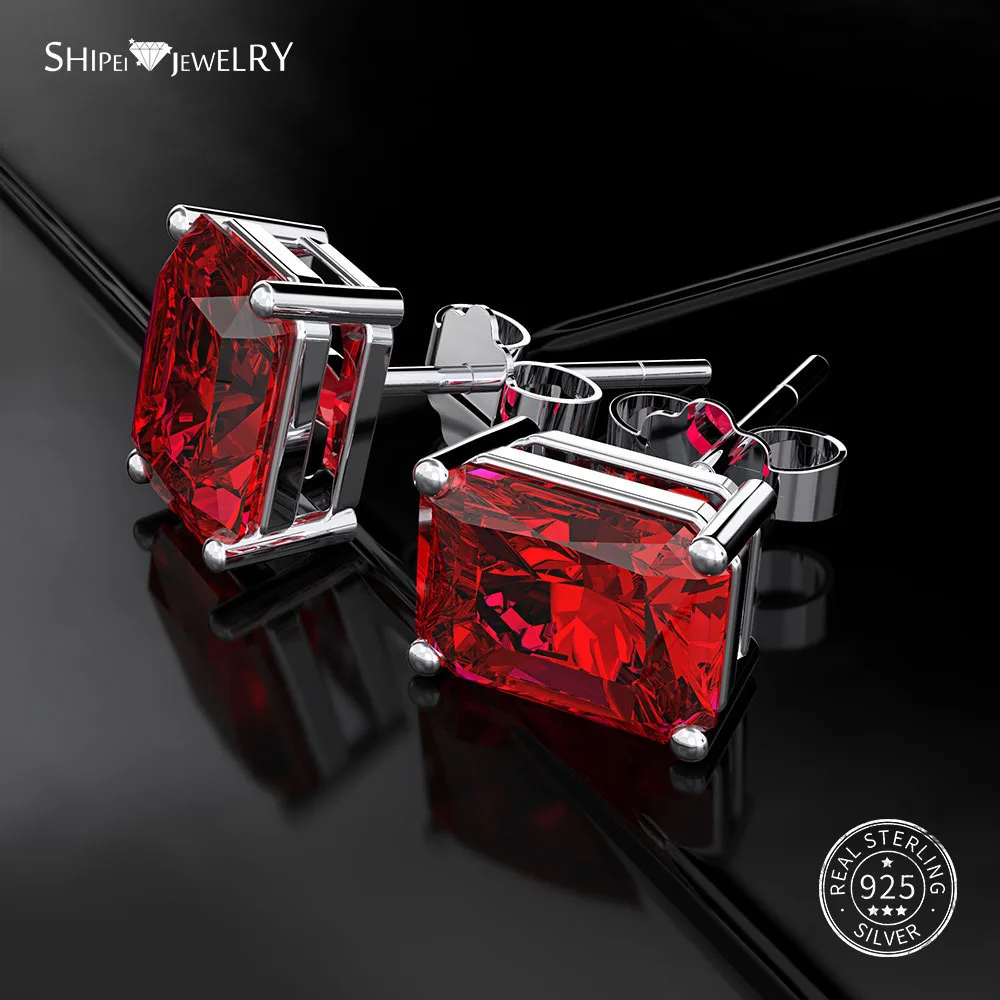 Женские серьги гвоздики из серебра 925 пробы с сапфирами|Серьги-гвоздики| |