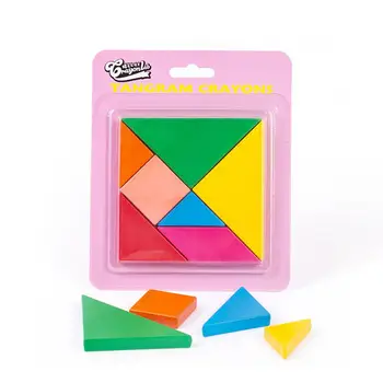 

Kids Nontoxic Painting Crayon Set Tangram Puzzle Toy for Art Supplies