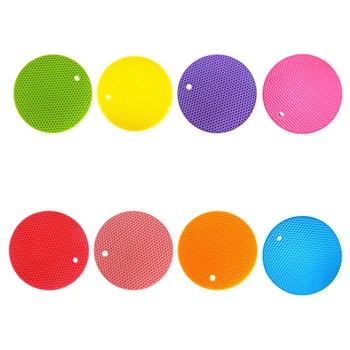 

Multifunctional Round Alveolate Non-Slip Heat Resistant Mat Coaster Cushion Place Mat Pot Holder Table Silicone Pad Dura