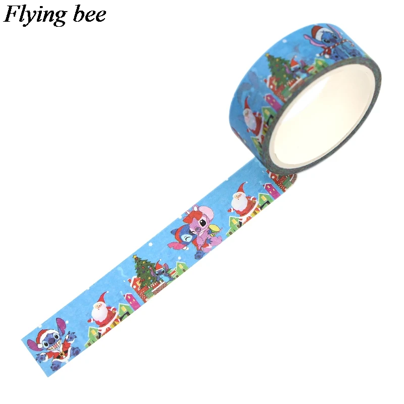 Flyingbee 15 мм X 5 м стежок с Декоративный Рождественский скотч бумага DIY декоративная клейкая лента канцелярские маскирующие Ленточные принадлежности X0748