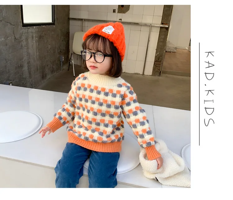 Новые зимние детские цветные свитера, теплые мягкие вязаные пуловеры в Корейском стиле унисекс для детей, свитер, плотные Топы