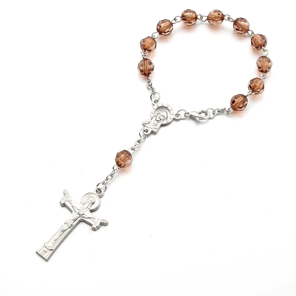 Bracelet Chapelet En Perles Acryliques Chapelet Catholique Chapelet Fleur Croix 12 Pieces Livraison Gratuite Aliexpress