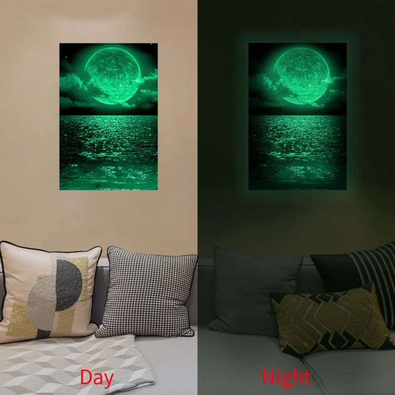 

Moonlight Glow in the Dark Wall Stickers Luminous Wall Sticker Home Room Self-Adhesive Decoration Sticker Decal Moon Art Posters