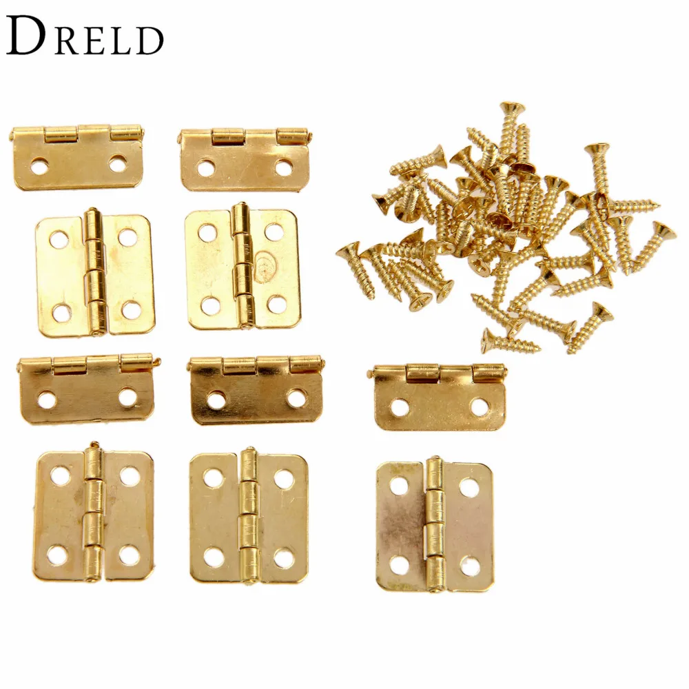 10pcs Kitchen Door Hinges Furniture Accessories 4 Holes Gold