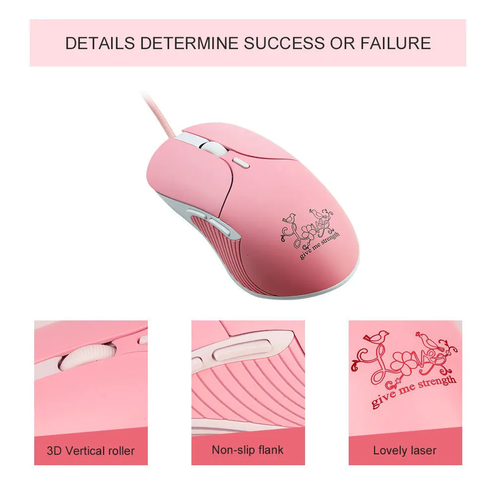 Pink Mouse Wired Gaming Mouse