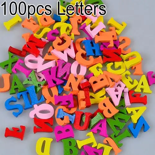 Новые поступления 100 шт красочные буквы цифры деревянные плоские с оборота украшения ремесла инструмент