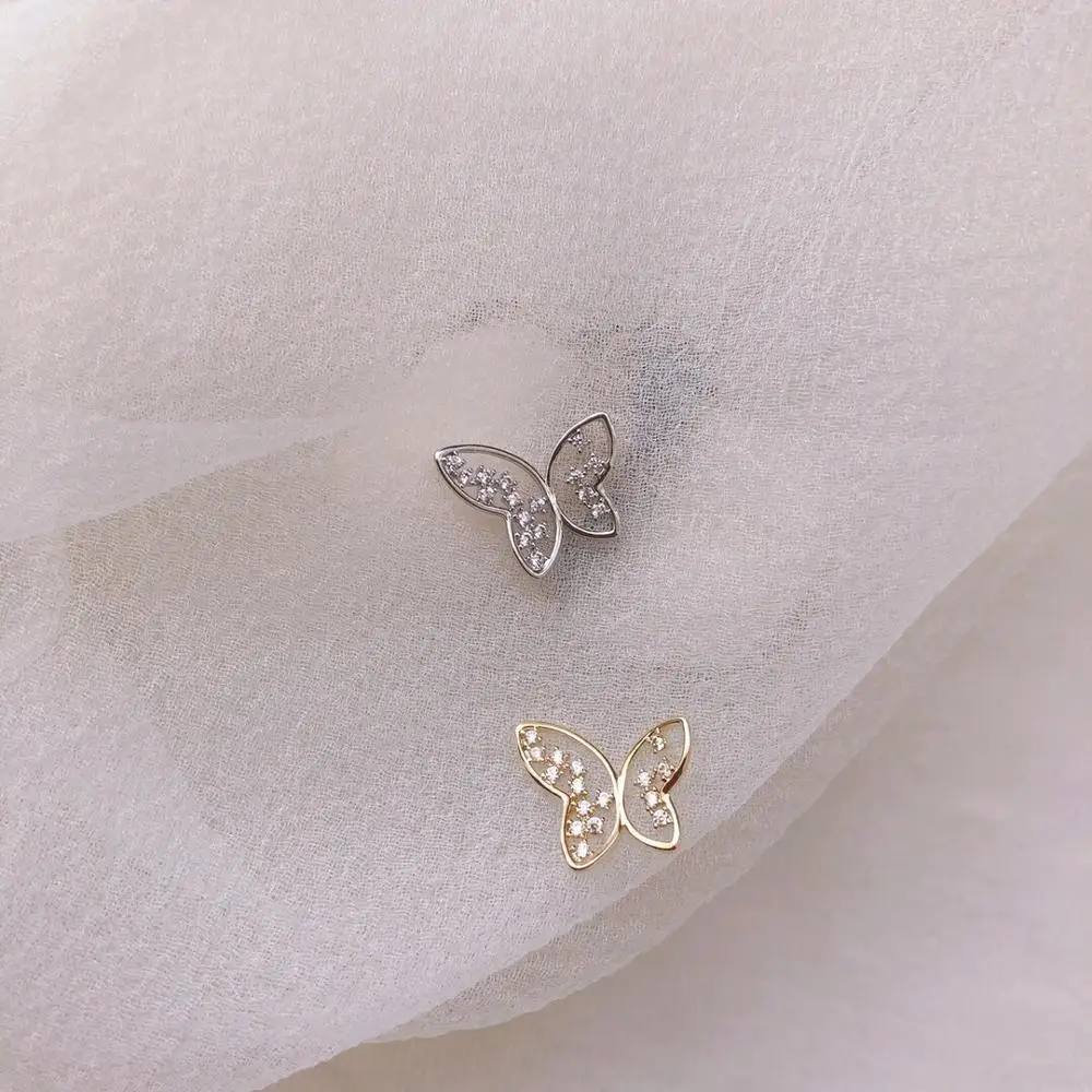 925 Sterling Silver Bohemian Golden Hollow Butterfly Earrings Women Exquisite Small Casual Jewelry Accessories Girlfriend Gift - Image 2