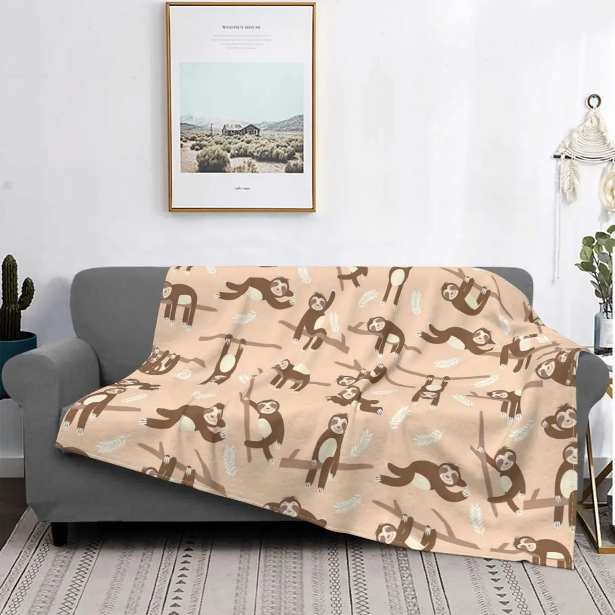 

Sloth Cute Blanket Fleece Summer Animal Multi-function Lightweight Throw Blankets for Sofa Car Bedspreads