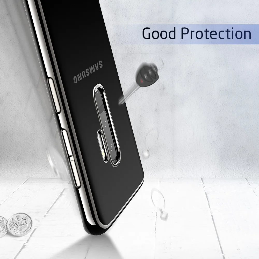 Чехол для samsung Galaxy S9, S9 Plus, ESR, прозрачный, мягкий, TPU, покрытие, рамка, яркий, глянцевый, металлический, цветной, бампер, задняя крышка, Fundas