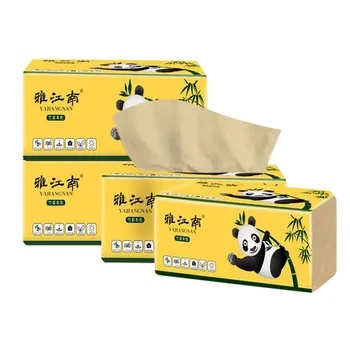 

4 Packs Log Natural Pumping Paper Disposable Toilet Paper Kitchen Table Disposable Napkins Towel Multifold Cleaning Tissue #LR2