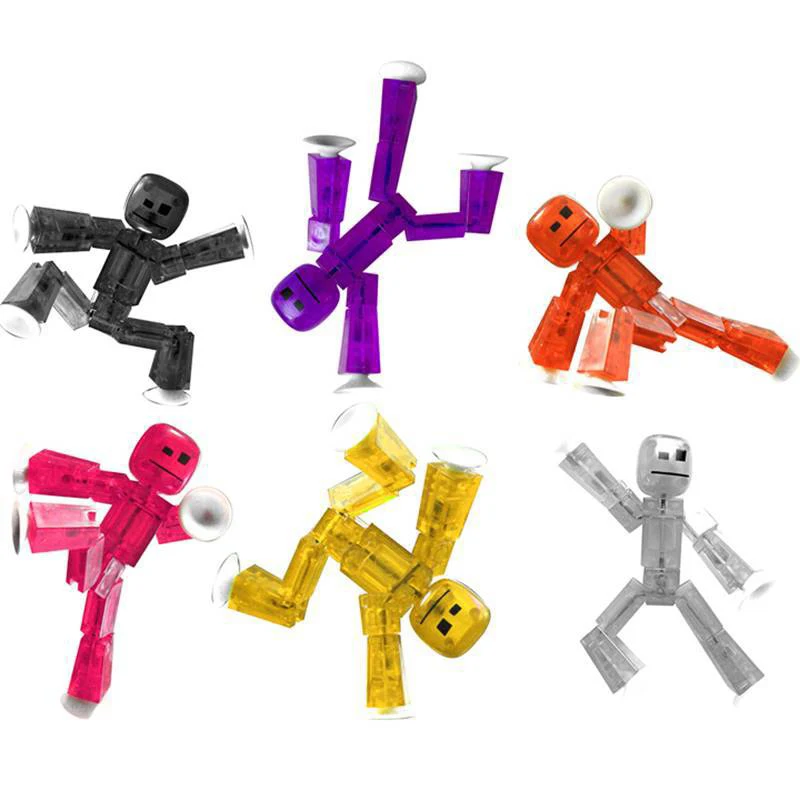 1PC Cute Sticky Animal Robot Sucker Suction Cup Funny Deformable Stick Bot Action Figure Toys