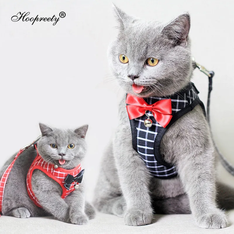 

Cat Harness With Leash Set Plaid Soft Mesh Harness For Small Medium Dogs Chihuahua Harness Vest Walking Outdoor XXS-XL 10A