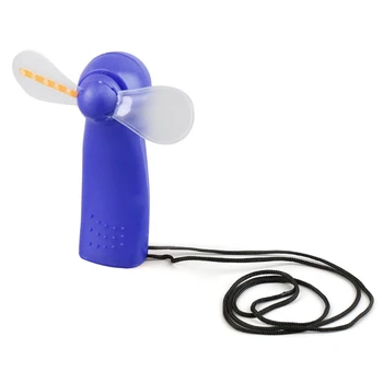 

Portable Handheld LED Mini Cooling Fan Colorful Light Battery Power With Strap