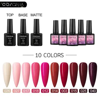 

COSCELIA Nail Polish Set Base And Top Coat For Nails UV Gel Color Polish All For Manicure Pedicure Nail Tools Need LED Lamp