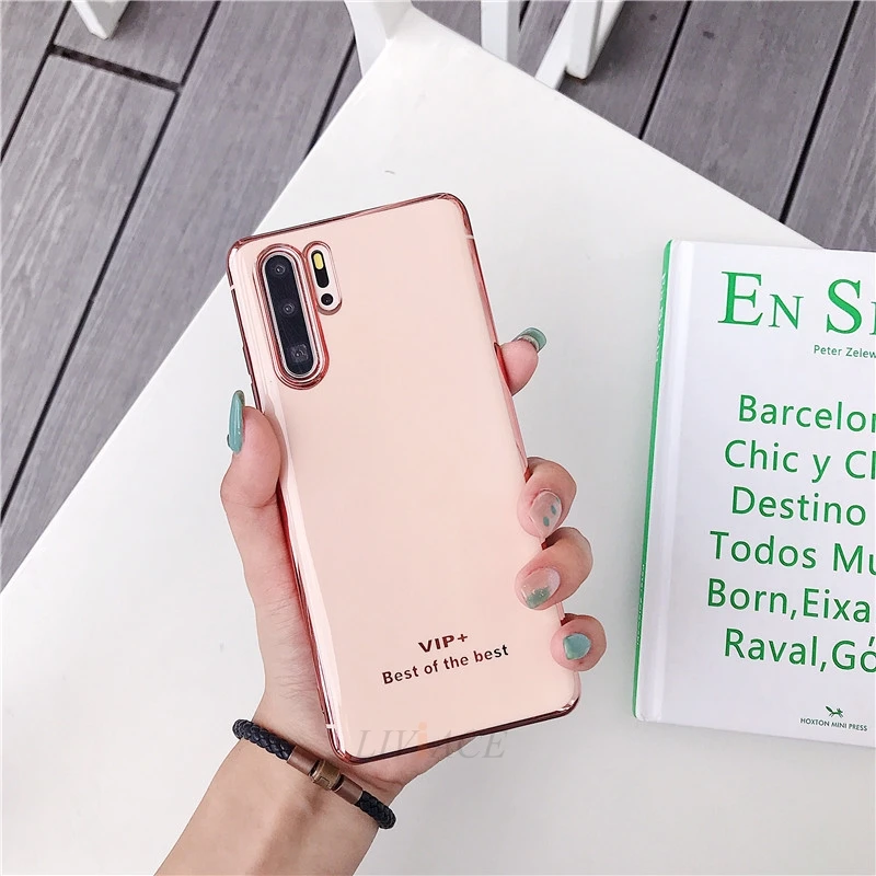 Роскошный мягкий чехол из ТПУ с покрытием для huawei p30 pro p20 lite mate 20 30 honor 9 10 lite 8x p smart y9 nova 3 3i силиконовый чехол - Цвет: Champagne gold