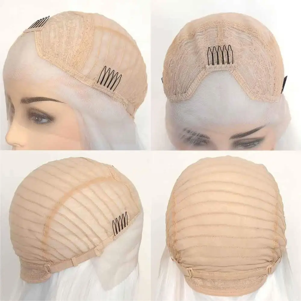 13&times;4L Sexy Yellow Synthetic Lace Front Wig Long Natural Wave Free Parting Cosplay For Women