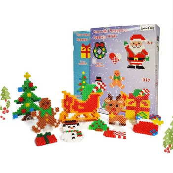 

Christmas series puzzle hama beads set accessories puzzle jigsaw 3D puzzle children's educational toys DIY fuse Beads Set