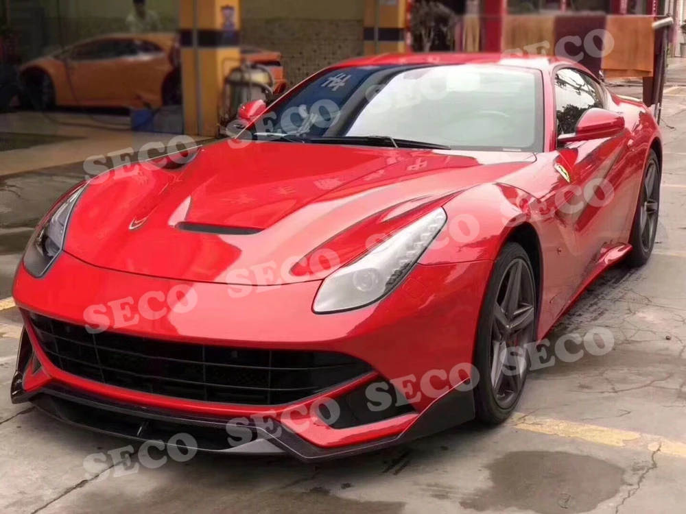 Карбоновый передний спойлер D Стиль чехол для Ferrari F12 Berlinetta 2013 FRP бампер протектор автомобильный Стайлинг