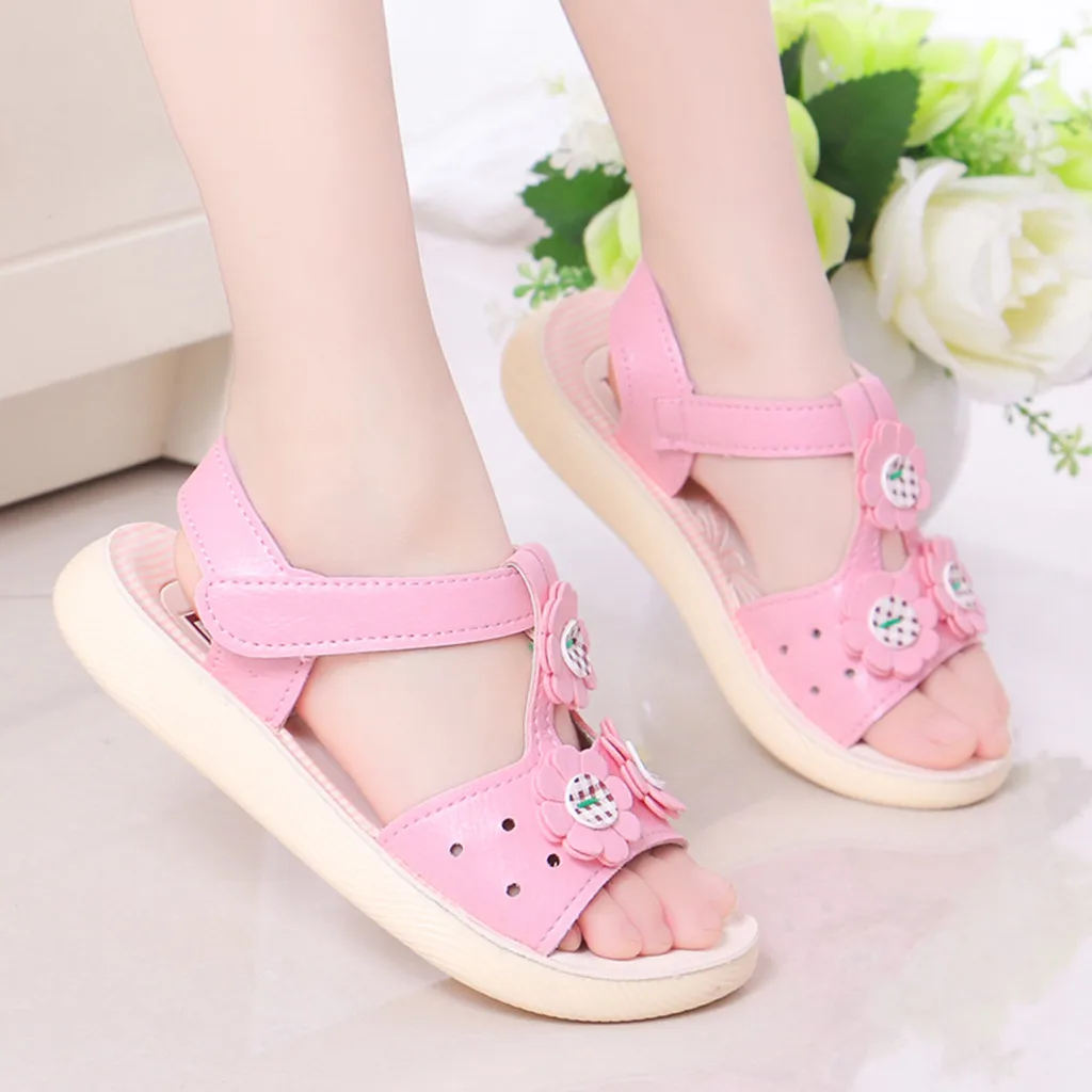 Модные и cuteToddler для Одежда для детей; малышей; девочек цветок крючком Повседневное обувь для принцессы сандалии с очаровательный дизайн Милая обувь