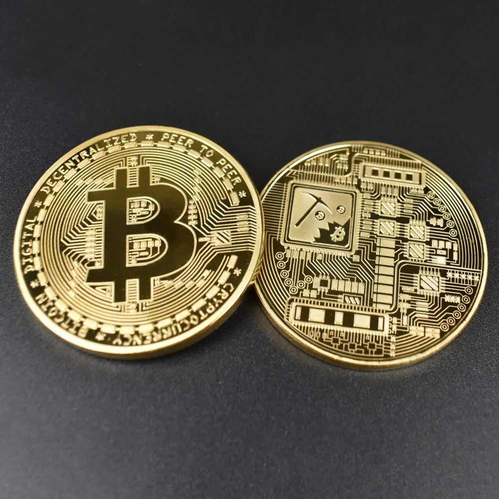 Позолоченные физические битконы Casascius Бит монета BTC Litecoin пульсация Eth художественная коллекция прозрачная акриловая упаковка монета