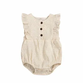

Pudcoco Infant Baby Girls Bodysuit Kids Cotton Linen Sleeveless Shirt Newborn Lace Jumpsuit Summer Outfits Clothes