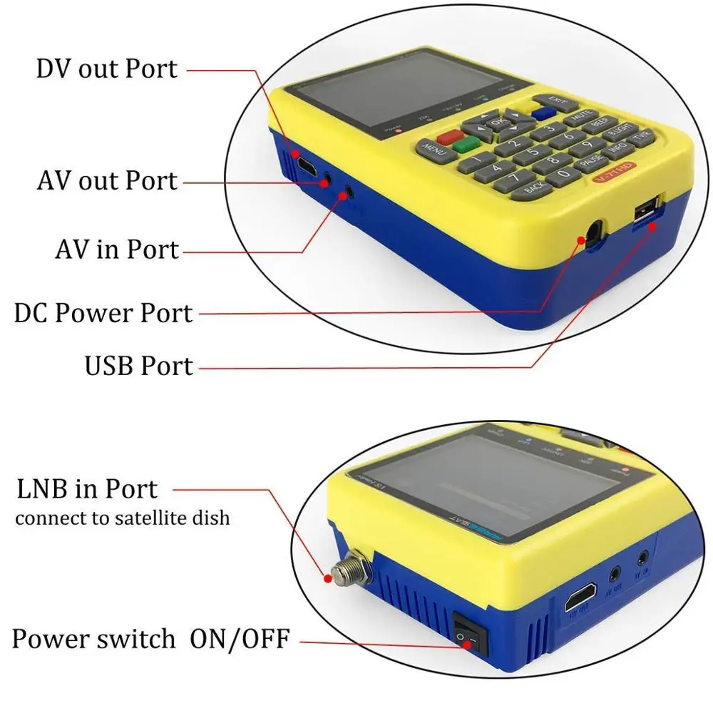 GT медиа V8 Finder DVB-S2 DVB-S FTA цифровой спутниковый SatFinder метр спутниковый искатель HD инструмент TFT lcd Sat Finder lnb сигнал